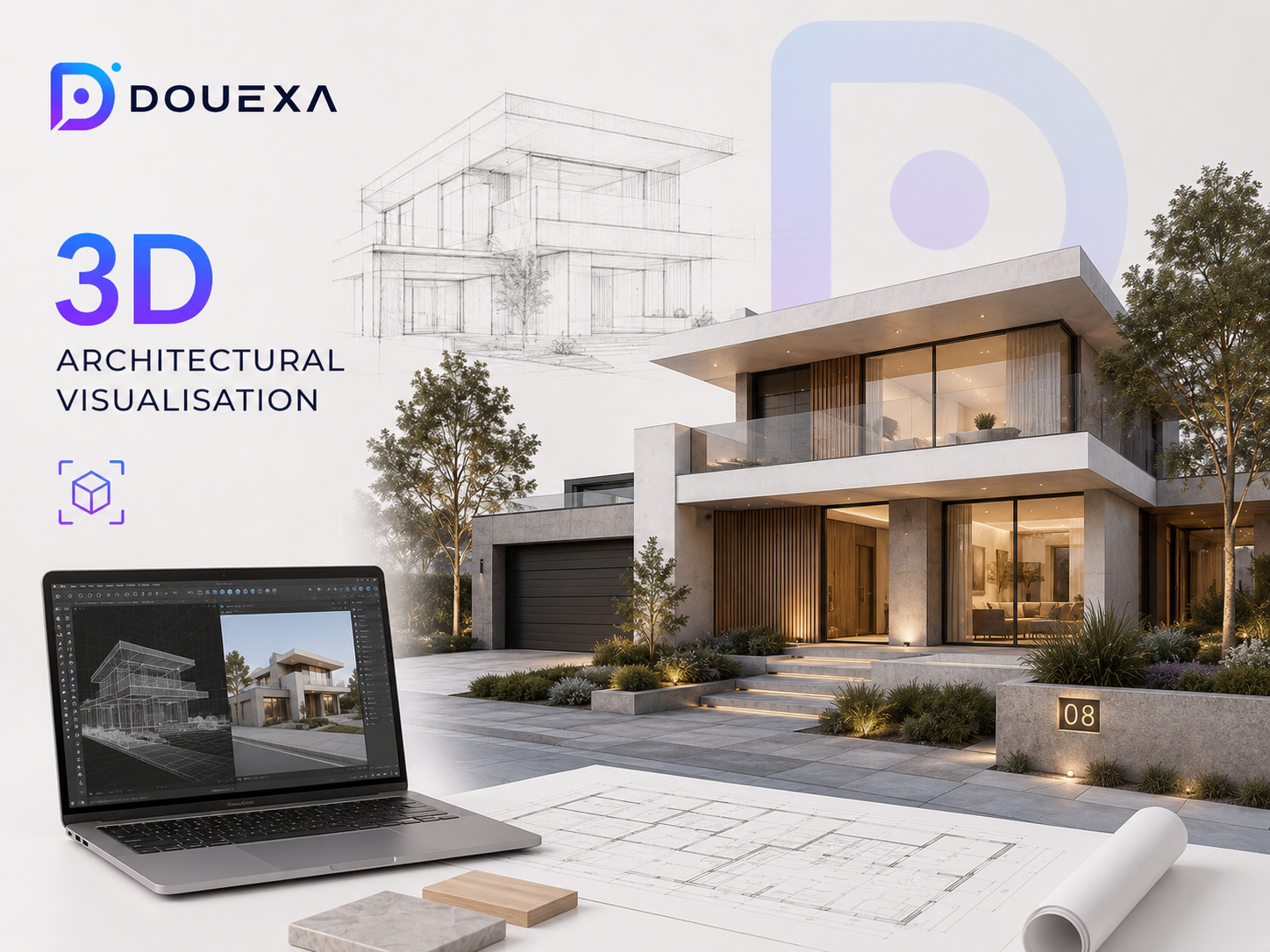 Architectural visualisation — 3D, Illustration & Drawing example by Douexa