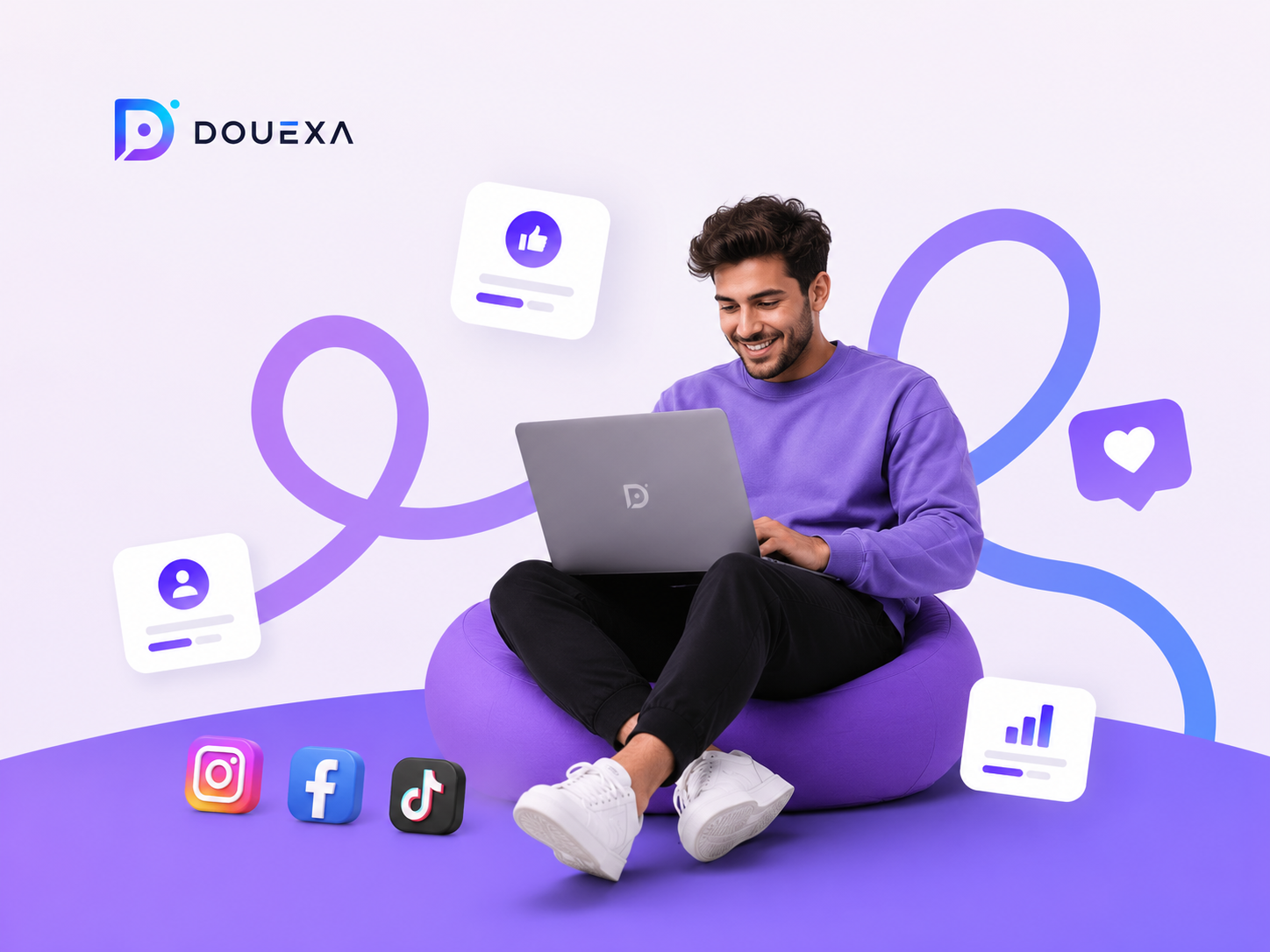 Social media management — Digital Marketing example by Douexa