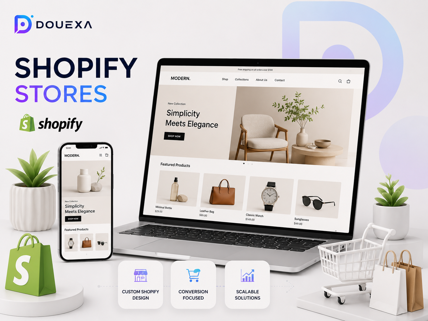 Shopify stores — E-Commerce Solutions example by Douexa