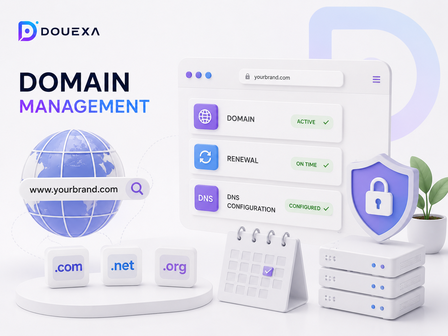 Domain management — Hosting & Infrastructure example by Douexa