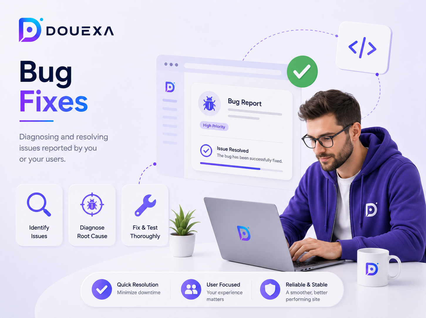 Bug fixes — Maintenance & Support example by Douexa